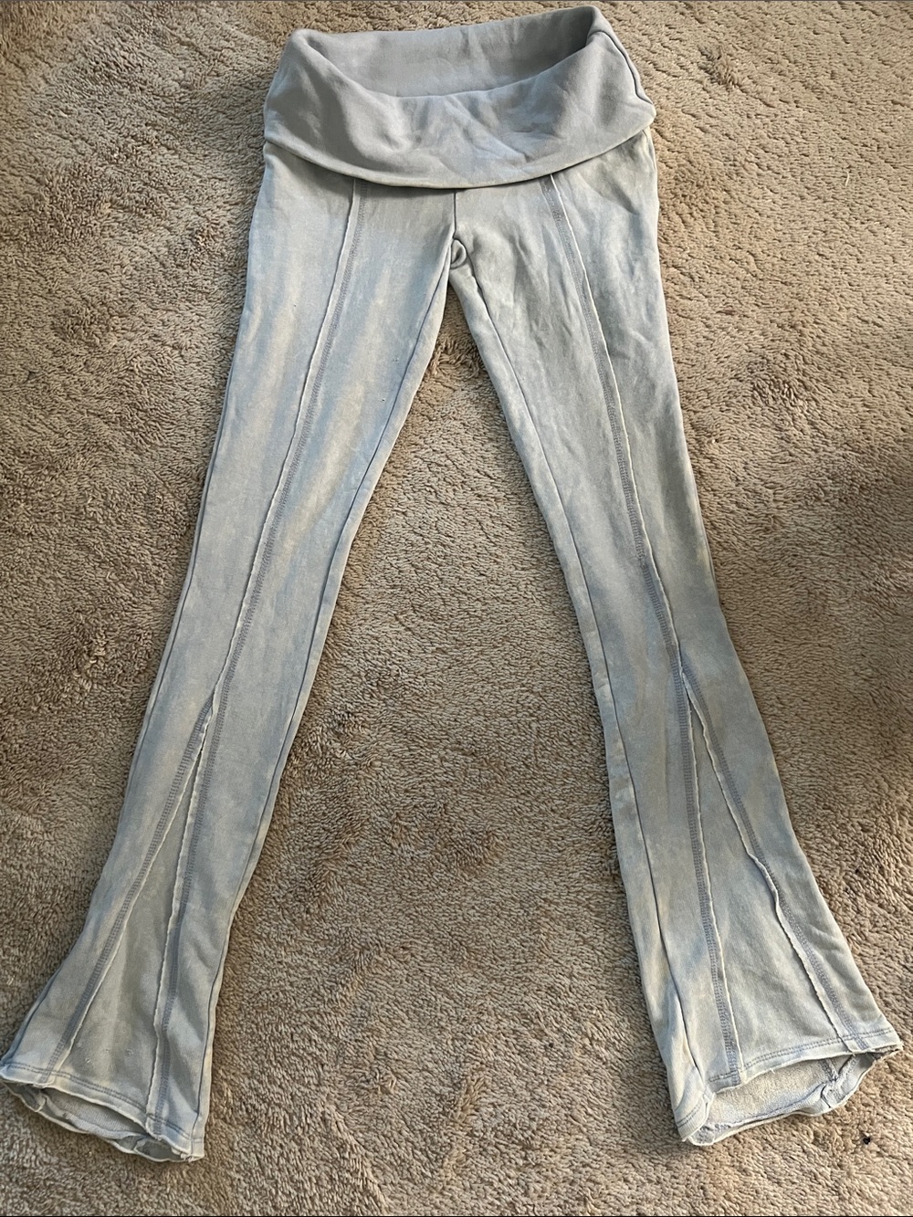 Urban Outfitters Light Blue fold over flare pants
